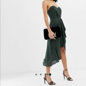 ASOS dark green occasion dress